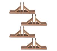EXCEART Base de Clôture en Bois Marron 4pcs, Support Solide et Facile à Installer pour Bordure de Jardin, pour Villa et Campus