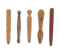 EXCEART Bâtons de massage en bois pour méridiens, lot de 5 pièces, légers et doux, dimensions 12x1,5 cm, parfaits pour massage shiatsu à domicile et en voyage