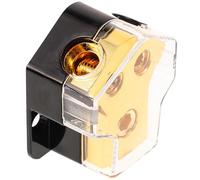 EXCEART Bloc de Distribution Audio pour Voiture en Alliage de Zinc, 1 Entrée 0ga 2 Sorties 4ga, Répartiteur de Masse Électrique Résistant la Corrosion, pour Amplificateurs et Systèmes