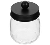 EXCEART Bocal Verre pour Cotons-tiges avec Couvercle Protecteur Étanche Rangement Compact pour Salle de Bain Protection la Poussière et Humidité Design Lisse pour Cotons Réutilisables
