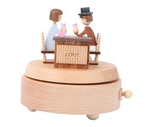 EXCEART Boîte à Musique Vintage en Bois à Remontoir, Décoration de Bureau | Mélodie Mécanique, Finition Bois Lisse Non Peinte, pour Anniversaire, Noël et Occasions Spéciales
