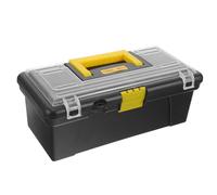 EXCEART Boîte à Outils Multifonctionnelle Noire en Plastique, Grosse Capacité Portable pour Voiture, Rangement D’Outils et Pièces Détachées, Organisateur de Mécanicien Pratique