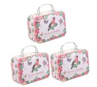 EXCEART Boîte De 3 Pièces boite rangement boite de rangement caisson de rangement caisse d'emballage de cils étui de rangement pour faux cils étui à cils petite valise de voyage Métal