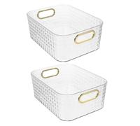 EXCEART Boîtes de Rangement Rectangulaires 2pcs Faciles à Utiliser en Plastique pour Cosmétiques et Petits Objets pour Salle de Bain et Toilettes