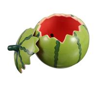 EXCEART Bol en Céramique Forme Pastèque Couvercle Sécurisé, Usage Polyvalent pour Photographie Alimentaire et Décoration Estivale, Design Créatif et Haute Esthétique