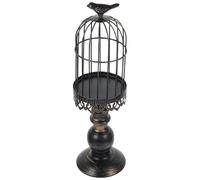EXCEART Bougeoir Cage à Oiseaux, Lanterne Porte-Bougie en Métal Noir, Décoration de Table Vintage, Effet Décoratif, pour Parents et Proches, Quotidien et Fêtes