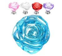 EXCEART Bouton de Meuble en Verre Rose, Poignée de Porte de Placard | Alliage D'aluminium, Style Vintage Élégant, Remplacement Facile, pour Commode, Armoire, Vanité, la Cuisine