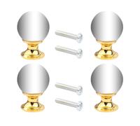 EXCEART Bouton de Tiroir en Cristal Verre Cristal Boule Doré Lot de 4