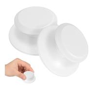 EXCEART Boutons Universels en Plastique Blanc Lot de 2 Finition Polie Fine Accessoires Cuisine Pratiques et Résistants pour Couvercle de Casserole