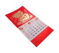 EXCEART Calendrier Mural Rouge 2027 Année Mouton en Papier Épais Pages Larges et Espace D'écriture pour Bureau et Nouvel An Chinois