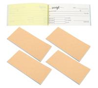 EXCEART Carnet de reçus en deux parties, 5 blocs de 100 feuilles, 15 x 7 cm, papier jaune, pages autocopiantes, pour bons de commande et gestion des factures en milieu commercial
