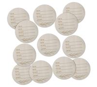 EXCEART Cartes de Présentation du Prénom du Bébé en Bois Rond 12 Pièces, Accessoires Naissance Kaki, Panneau Nominatif pour Photo, Annonce de Naissance et Présentation Originale