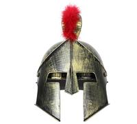 EXCEART Casque de gladiateur avec perles d'argile blanche - Casque de centurion romain - Casque de guerrier grec médiéval - Chapeau de soldat - Costume de cosplay pour spartiate Trojan - Cadre