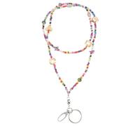 EXCEART Chaîne Porte-clés Accessoire de Clavicule Unique et Créatif Dame en Coquillages et Perles de Verre Légère Collier Suspendu Mode Délicat pour