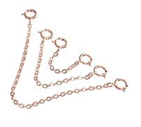 EXCEART Chaînes d'Extension Collier Bracelet S925 Lot de 3 Argenté Sterling Rallonges DIY Bijoux Prolongateurs pour Fabrication de Colliers et Bracelets Or Rose 3 Cm 5 Cm 8 Cm Accessoires pour Femmes