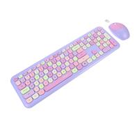 EXCEART Clavier sans Fil pour et Ordinateur Portable Travail de Bureau Souris Ergonomique Abs 110 Touches et 3 Boutons, Connexion Récepteur USB, Distance de Transmission 10 Mètres