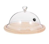 EXCEART Cloche à Fumer Réutilisable 26 CM avec Socle en Bois Couvercle Transparent Résistant à la Chaleur pour Desserts Gâteaux et Présentation Alimentaire Couverture de Réutilisable