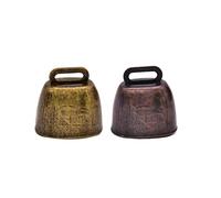 2pièces Clochettes Pendantes Pour Animaux De Ferme Accessoires Décoratifs Pour Élevage Et Antivol Pour Moutons Chevaux Vaches Style Bronze Rouge Bronze
