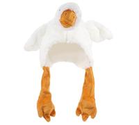 EXCEART Coiffe en Peluche D'oie Blanche Adorable et Confortable pour Garçon et Filles, Accessoire Unique pour Événements et Performances, Rembourrage Coton Pp Doux