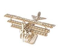 EXCEART Cutainspourchambre Jouets Éducatifs Puzzles Davions 3D Modèle Décor De Table Ornement Davion en Kit De Modèle De Triplane Fokker DII Tridimensionnel Décorations en Bois