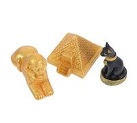 EXCEART Ensemble de 3 Figurines Égyptiennes en Résine pour Décoration de Fête Égyptienne, Ornements de Table Pyramide et Statue de Chat Ancien pour Décor Maison