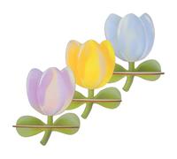 EXCEART Étagères Murales Décoratives en Bois Forme Fleur de Tulipe, Rangement Mural 3 Niveaux pour Plantes et Souvenirs, Style Bohème Rustique pour Salon et Chambre