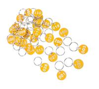 EXCEART Étiquettes Porte-clés en Aluminium Jaune Numéro, Étiquettes D'identification des Bagages, Porte-clés pour Organiser Clés et Clés USB