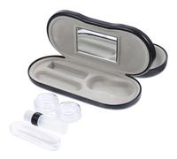 EXCEART Étui à Lunettes Portable Double Couche Noir - Boîte Rigide pour Lunettes et Lentilles, Compartiment Réutilisable Compact pour Voyage et Rangement Sécurisé