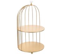EXCEART Étui de Rangement Multifonction en Fer Art Doré à Deux Étages Surface Lisse, Support Stable pour Cosmétiques, Parfums et Desserts Bureau ou Cabinets