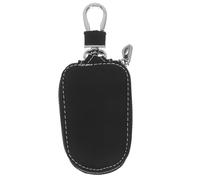 EXCEART Étui en Cuir de Vache Noir pour e Voiture, Zippé et Léger | Pochette Compacte, Protège la Télécommande, Finition Délicate, Format Discret, Usage Quotidien, Style Sobre