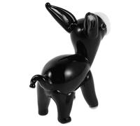 EXCEART Figurine Âne en Verre Soufflé Noir Unique, Mini Sculpture Animale Moderne de 6x5,5x2 Cm, Décoration Collectible pour Étagère de Ferme ou Intérieur Contemporain