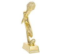 EXCEART Figurine de Microphone en Résine Dorée pour Concours D'animation, Symbole d'honneur et D'encouragement Forme Créative de Note Musicale pour Garçon et Filles