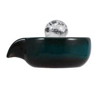 EXCEART Fontaine à Eau en Céramique pour Jardin et Intérieur, Accessoire Cascade Décoratif Boule Cristal Vert Paon, Alimentation Cascade Résistante aux Intempéries, Décor Paisible