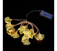 EXCEART Guirlande Lumineuse En Feuille D'or En étal Guirlande Lumineuse En Feuille De Ginkgo En le D'or 2 10Led Guirlande De les Suspendues Pour Noël