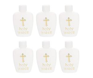 EXCEART Holy Water Lot de 6 petites bouteilles d'eau de pâte, 60 ml, décoration de Pâques, catholicisme, Jésus, Croix, Église, Exorcisme, Cadeau de baptême
