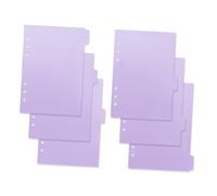 EXCEART Intercalaires De Classeur A7 6 Trous En Pp Violet Clair, Séparateurs Détachables Pour Bloc-notes, Onglets Colorés, Organiseurs Pour Cahier à Usage Quotidien