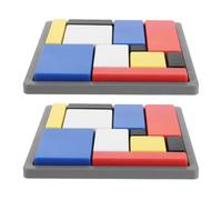 EXCEART Jeu de Puzzle Logique 88 Énigmes 2 Pièces pour Garçon et Filles en ABS Blocs Géométriques Épais pour Développer la Coordination Main-œil Pensée Logique en Activités Montessori