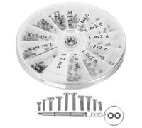 EXCEART Kit de Réparation Lunettes et Montres 120 Vis Inoxydables 12 Tailles, Tournevis Inclus, Boîte Ronde de Rangement Pratique pour Lunettes de Soleil, Usage Domestique et Optique