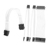 EXCEART Kit D'extension Câble Alimentation PC 4 Pièces Blanc 20 Cm Gestionnaire Câble 24 Broches 8 Broches