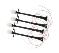 EXCEART Lampadaires Miniatures Noirs Installation Facile en ABS Lot de 4 Double Tête Éclairage LED pour Modèles Architecturaux et Décoration Paysagère de Jardin