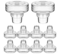 EXCEART Lot de 10 Bouchons T en Verre pour Bouteille de Vin Bouchon Multifonctionnel D’étanchéité de Vin Transparent Cristal Accessoires Cuisine et Fêtes Réutilisables et Pratiques