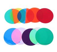 EXCEART Lot de 10 Filtres Gel Autocollants 66mm Diamètre, Film à Changement de Couleur Pvc pour Éclairage Domestique, Filtres D'éclairage Photographique et Théâtre, Diffusion Lumière