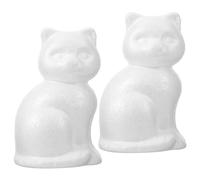 EXCEART Lot de 10 moules en polystyrène en forme de chat pour bricolage, feutrage, peinture, boule en polystyrène de 14 cm, figurine décorative blanche, boules en polystyrène pour mariage, décoration,