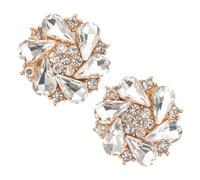 EXCEART Lot de 2 Cache-boutons à Clipser en Strass : Cache-boutons Amovibles en Alliage pour Chemisiers - Décorations Élégantes pour de Manchette de Chemise