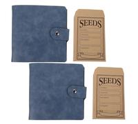 EXCEART Lot de 2 classeurs de rangement pour graines : rangement de sachets de graines - organiseur en cuir synthétique avec enveloppes pour plantes potagères et fleurs de jardin