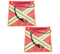 EXCEART Lot de 2 Drapeaux de Sécurité Réfléchissants en Pvc Maille 30x30cm pour Remorque et Véhicule, Résistants aux Intempéries, Visibilité Haute pour Conduite Extérieure