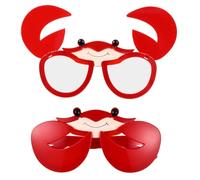 EXCEART Lot de 2 Lunettes de Fête de Crabe en Plastique Taille Unique Confortable Accessoires Photo Amusants pour Fêtes Hawaïennes Carnavals et Soirées à Thème
