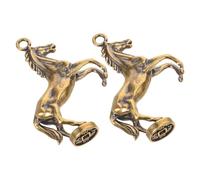EXCEART Lot De 2 Pendentifs En Laiton Représentant Des Chevaux À Suspendre Décorations De Chevaux Vintage À Faire Soi-Même Au Fil De L'Année
