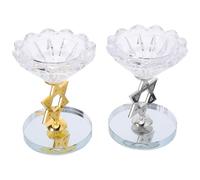 EXCEART Lot de 2 Porte-Bougies Coniques en Cristal, Forme étoile de David, décoration Rustique pour Centre de Table Familial