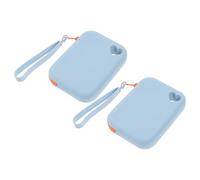 EXCEART Lot de 2 Porte-Cartes et Porte-clés Miniatures en Silicone Bleu Clair, Étanches et Ant Poussière, Pochette Compacte pour Rangement Portable D’écouteurs et Câbles, Bureau et